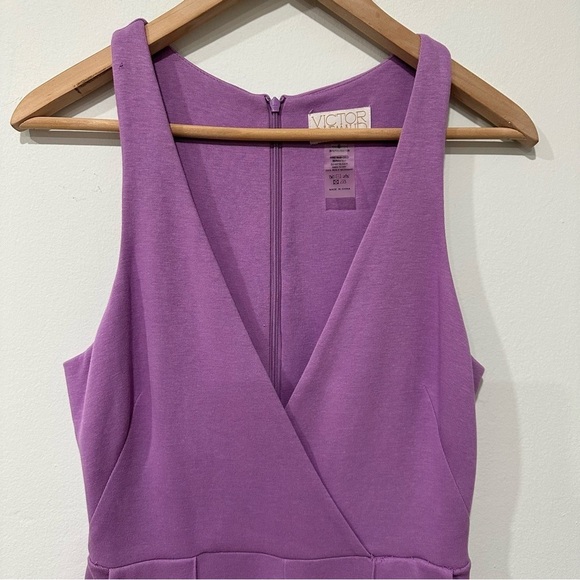 Victor Glemaud Plunge Neckline Jumpsuit SZ Small Lilac Wide Leg $250 Retail READ - Picture 5 of 12